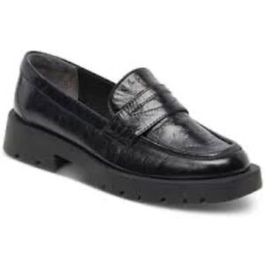 Dolce Vita Elias Lugged Sole Raised Toe Loafers Size 6 Black leather shoes